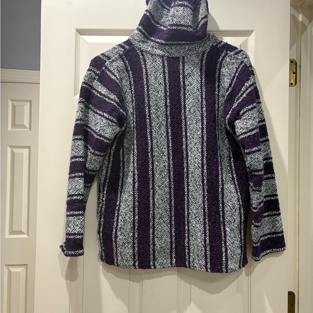 Drug Rug Baja Joe Jack Mexican Purple and White Women's Large - Picture 2 of 11